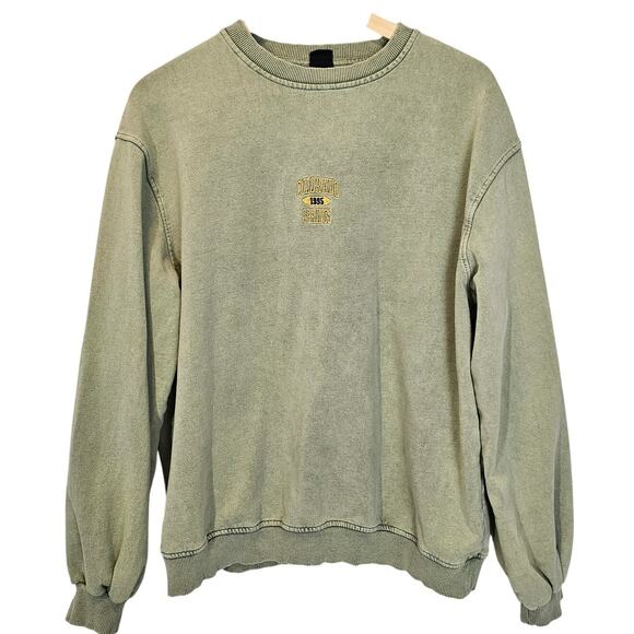 Urban Outfitters Green Yellow‎ Colorado Springs Crew Neck Sweatshirt Size Medium - Picture 1 of 10